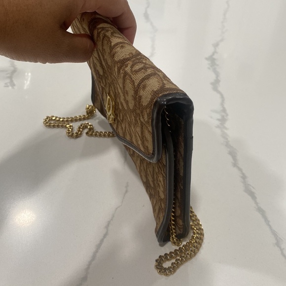 Vintage Dior purse, brown with gold chain - Picture 4 of 7